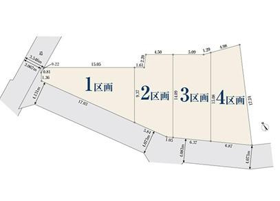 茅ヶ崎市香川　売地　全４区画の土地図|対象4区画