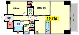 【間取り】 | プレサンス心斎橋レヨン | プレサンス心斎橋レヨン　間取り