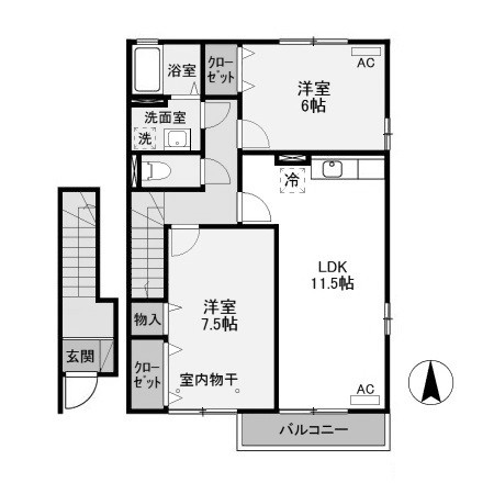 【間取り】 | クラージュタウンA