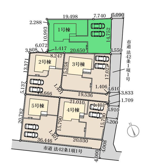 【区画図】 | リーブルガーデン.S前橋市富士見町第12時沢ー① | 時沢小学校まで徒歩4分！敷地ゆったり115坪！