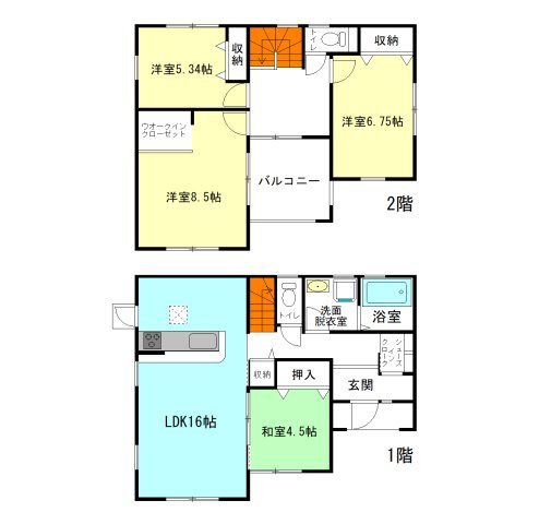 【間取り】 | リーブルガーデン.S前橋市富士見町第12時沢ー① | 玄関には嬉しいシューズインクローク！
2階ホールから直接アクセスできるインナーバルコニー！