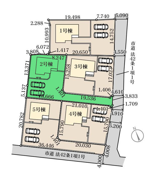 【区画図】 | リーブルガーデン.S前橋市富士見町第12時沢ー② | 時沢小学校まで徒歩4分！敷地ゆったり120坪！