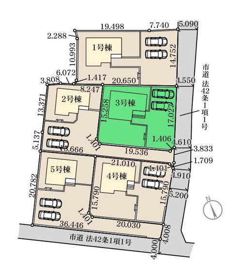 【区画図】 | リーブルガーデン.S前橋市富士見町第12時沢ー③ | 時沢小学校まで徒歩4分！敷地ゆったり105坪の整形地！