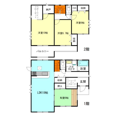 【間取り】 | リーブルガーデン.S前橋市富士見町第12時沢ー④ | 玄関には嬉しいシューズインクローク！
ゆったり10帖寝室＋WIC＋納戸付き！