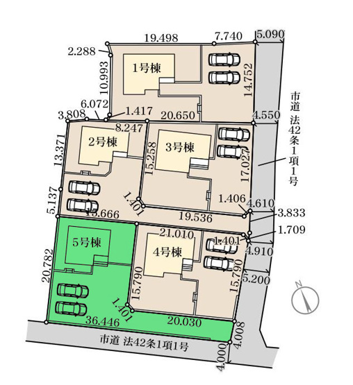 【区画図】 | リーブルガーデン.S前橋市富士見町第12時沢ー⑤ | 時沢小学校まで徒歩4分！敷地ゆったり坪！