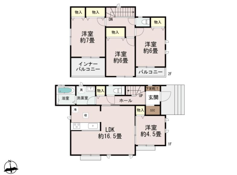 ハートフルタウン 高崎市石原町新築の間取り