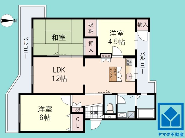 男山E団地E3号棟の間取り