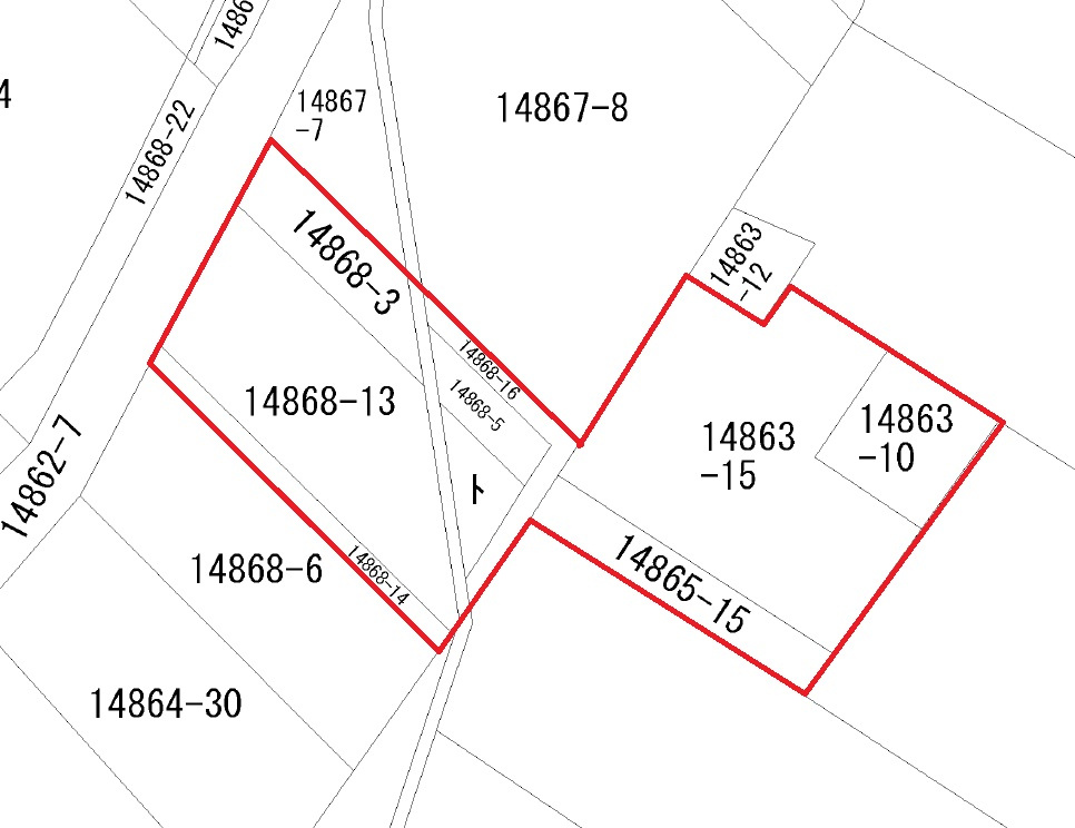 建築条件なし土地　北安曇野郡白馬村大字北城の土地図