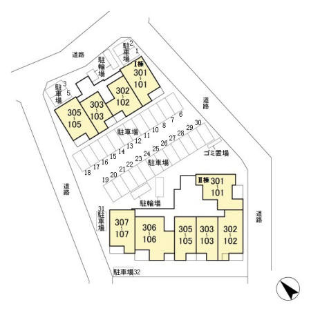 リシェス Ⅱの区画図