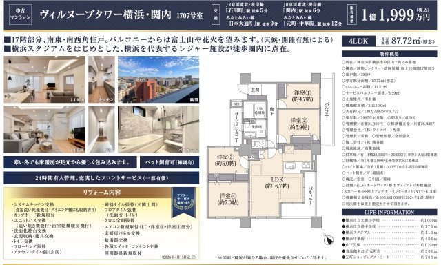 ★仲介手数料無料★ヴィルヌーブタワー横浜・関内|仲介手数料無料！お問合せ下さい/080-7058-7312 