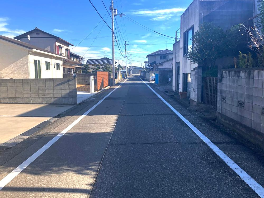 オール電化デザイナーズハウス高松市成合町⑥の前面道路含む現地写真