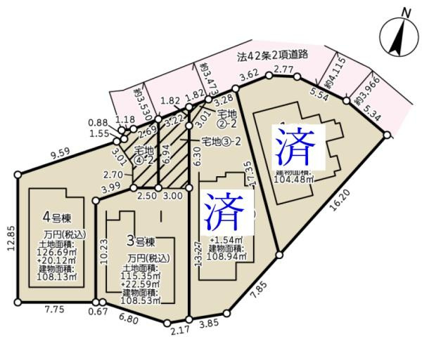 横浜市中区寺久保の新築一戸建の区画図|最終2棟の販売です！
お気軽にお問合せ下さい！