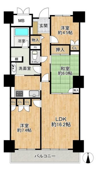 【間取り】 | オーク・スクエア西神中央7番館