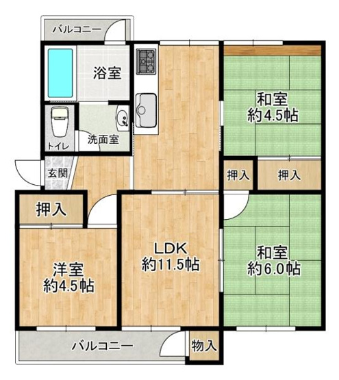 【間取り】 | 狩口台住宅22号棟