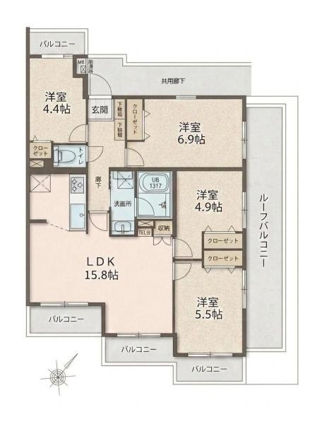 鶴見西パークホームズの間取り