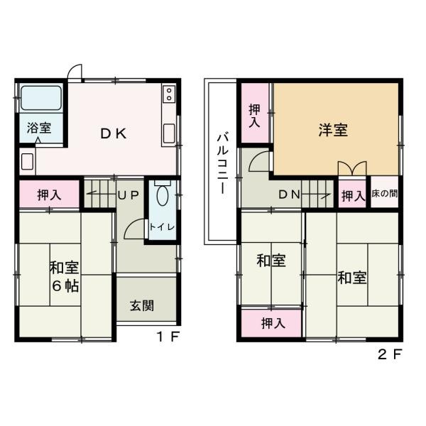 和歌山市和歌浦東３丁目　中古戸建の間取り