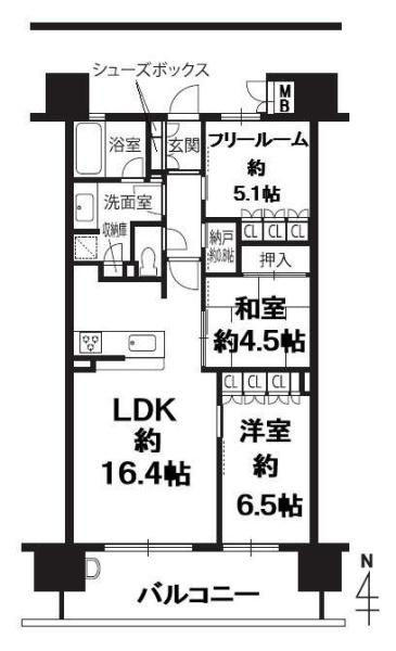グランディレジデンス和歌山三木町の間取り