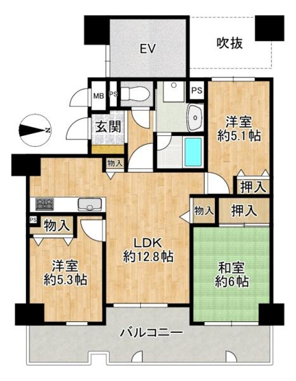【間取り】 | イトーピア新石切　オーナーチェンジ
