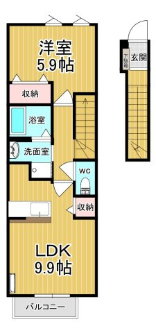 【間取り】 | デスパシオＢ | カップルさんにオススメのお部屋です♪