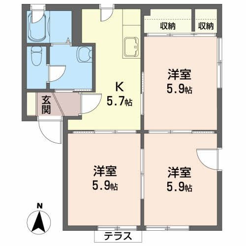 エスメラード Ａの間取り