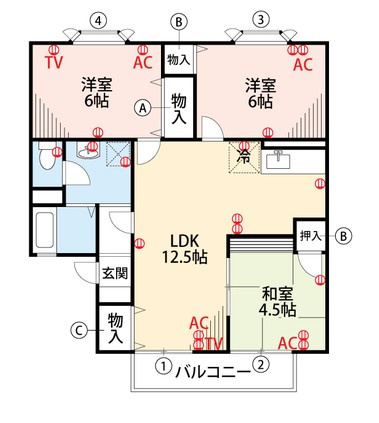 ボン・セジュールA棟の間取り|※図面と現況が異なる場合は現況を優先します。