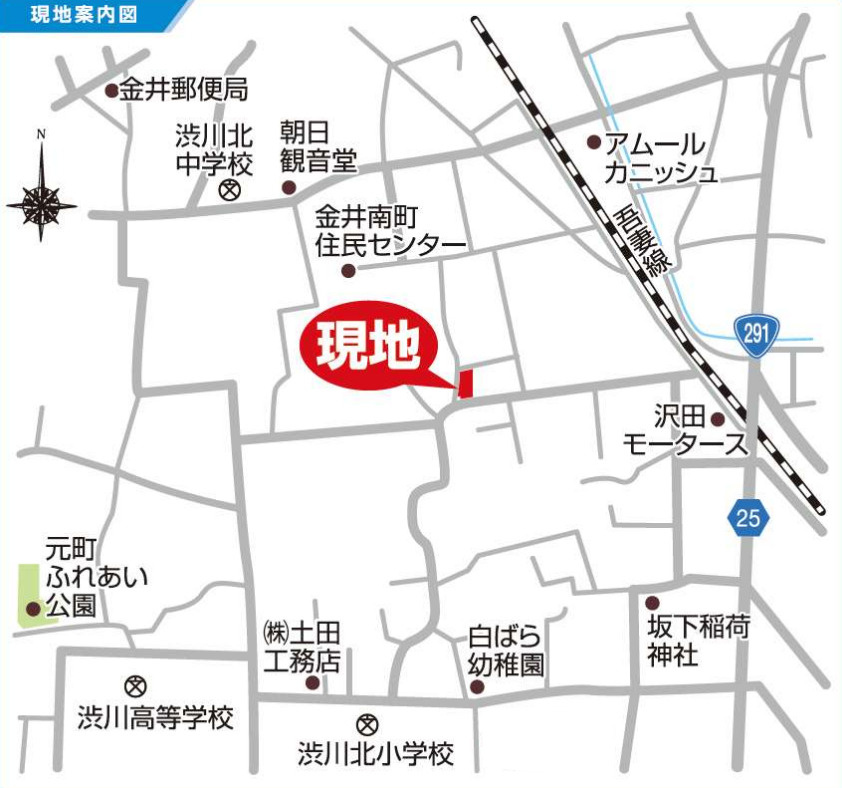 【新築】渋川市金井第３　限定１棟　クリエートの家　新築建売の地図