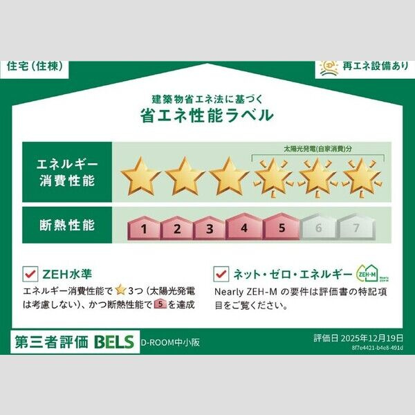 D-ROOM中小阪の省エネ性能ラベル
