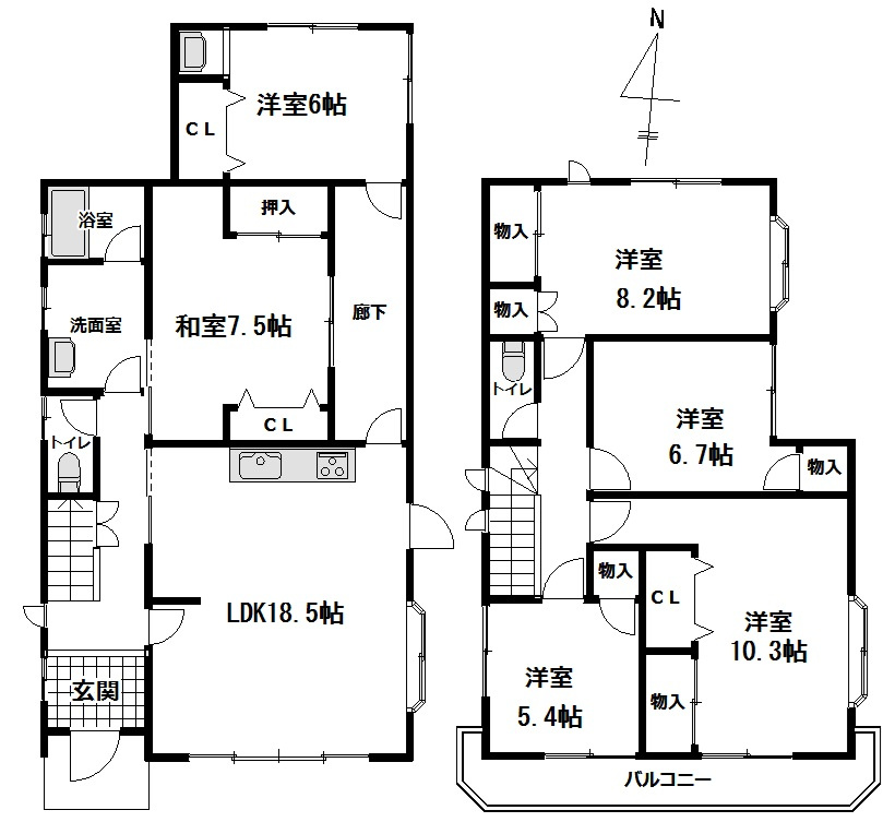 中古戸建　野田市上花輪の間取り