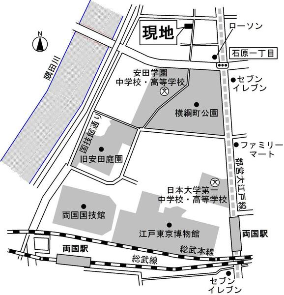 レジデンス横網の地図