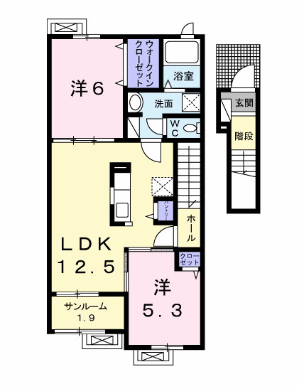 エルミタージュ　竹Ⅱの間取り