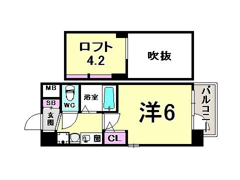 エステムコート三宮駅前ラ・ドゥーの間取り