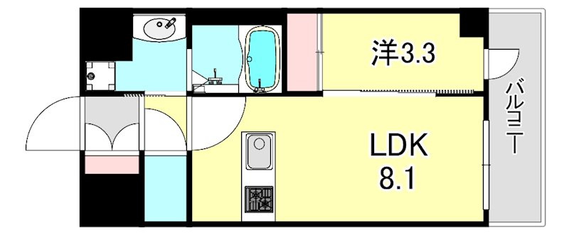 プレサンスブルーム新神戸の間取り