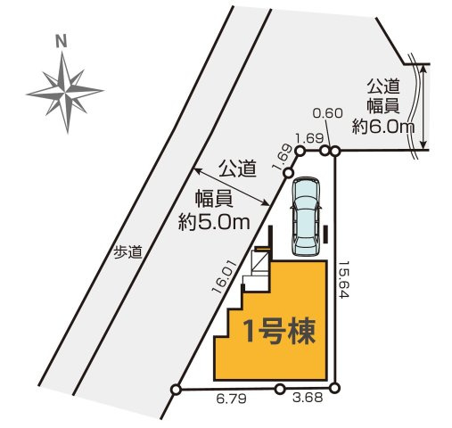 府中市幸町1丁目　京王線　府中駅　新築戸建の区画図
