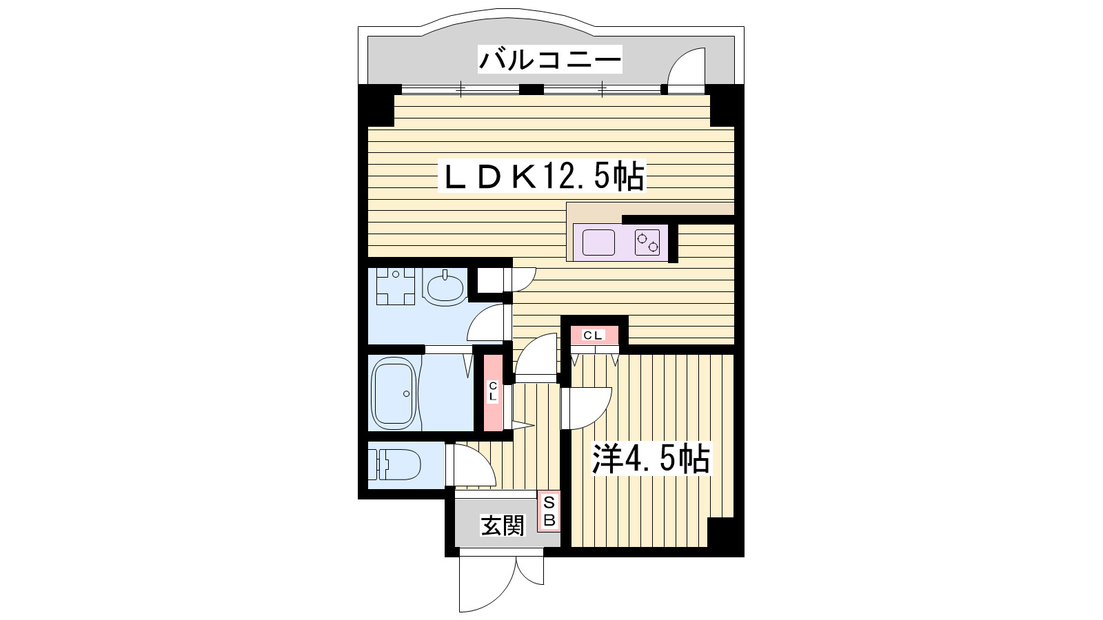 YKハイツ西明石北の間取り
