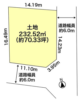 【土地図】 | 岩倉西宮田町　土地【建築条件無・角地】