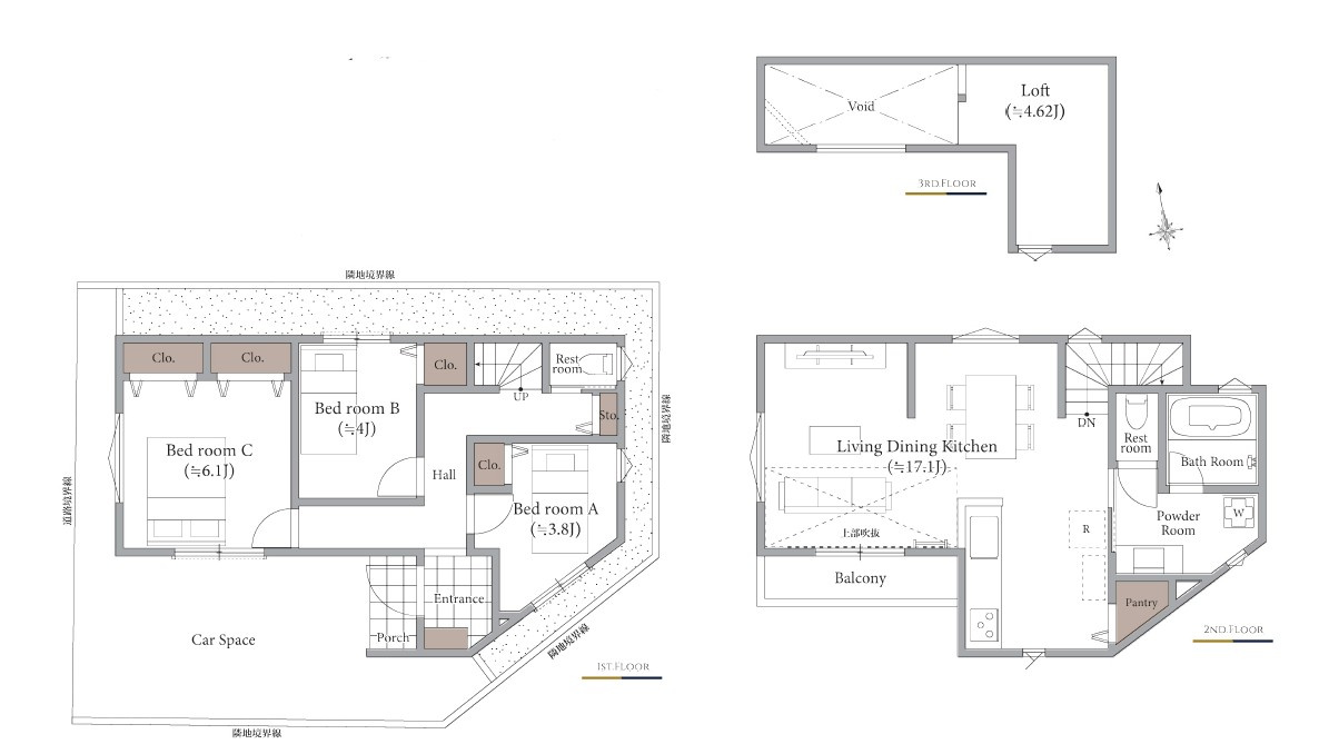板橋区西台2丁目　利便×自然　低層エリアの限定1区画の参考プラン|建物プラン例3LDK、土地価格4980万円、土地面積77.38m2、建物価格2420万円、建物面積75.96m2
