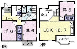 【間取り】 | ドゥー・メゾンＦ