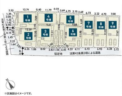 秦野市第2曽屋　新築一戸建て　4号棟の区画図|配置図