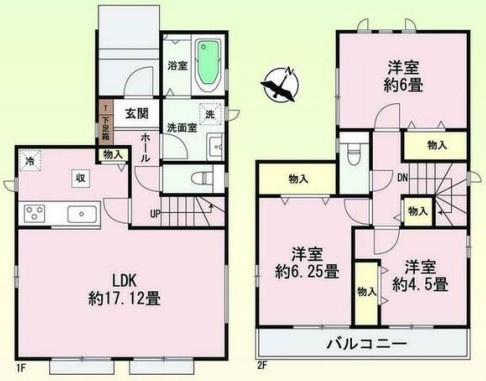 家族の時間を広く包む空間・桃山台　全2棟　A号棟の間取り