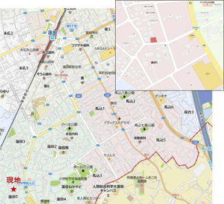 【地図】 | 蓮田市蓮田５丁目　条件なし売地　南道路53坪