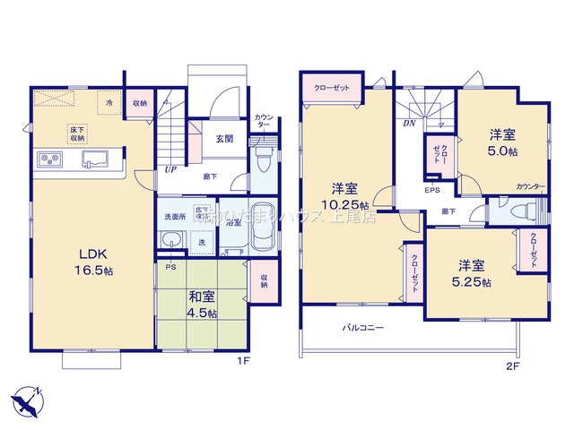 桶川市北1丁目8期　新築戸建　ブルーミング02の間取り|4LDK