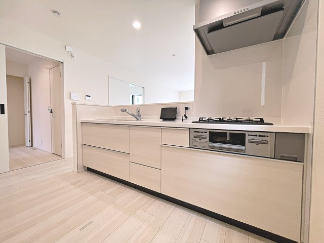 新築戸建・新築建売　玉村町斎田第2期　玉村小学校・玉村中学校のキッチン|カウンター越しに会話が弾み、家族とのつながりを感じられる対面キッチンです！