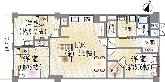 日商岩井上甲子園マンションの間取り|間取り
