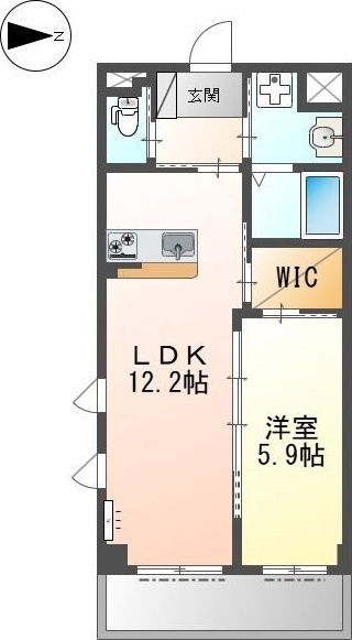 レアグランツ東難波 Ⅰの間取り