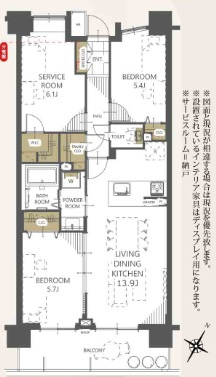 グランシエロ北越谷アロームの間取り|２匹までペット飼育可能（※細則あり）。オートロック付きマンションでセキュリティ面も安心してお過ごしいただけます。宅配ボックスもあり、ネットショッピングを楽しめます。クローゼット豊富で収納力◎