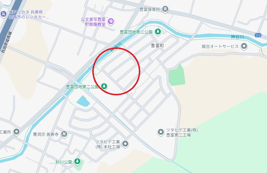姫路市豊富町御蔭　　中古戸建の地図