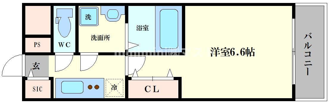 大阪市港区市岡元町１丁目の賃貸マンションの間取り