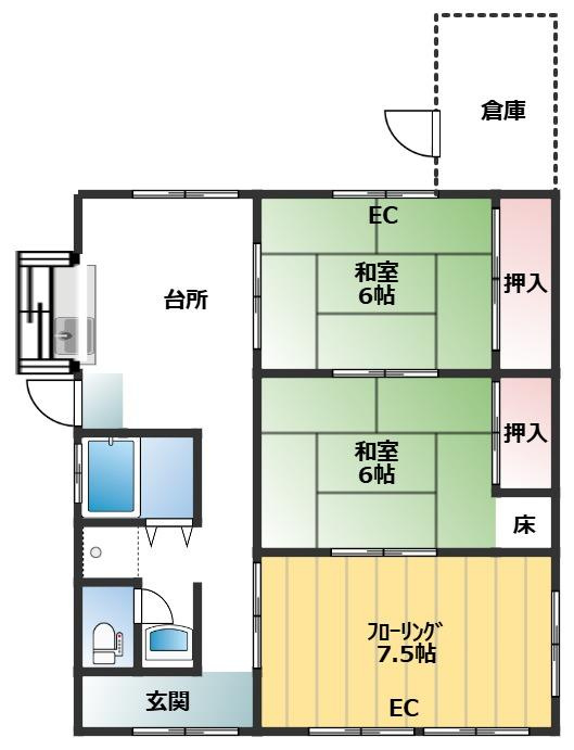 筒井貸家の間取り