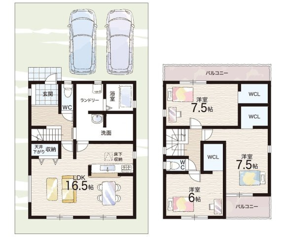 神戸市西区王塚台　第9期　新築一戸建ての間取り