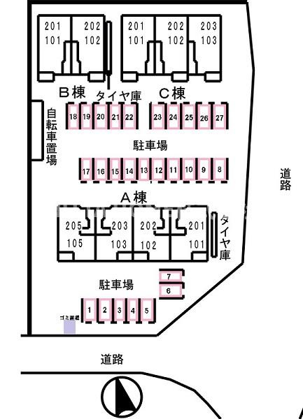 ボヌールＡの区画図